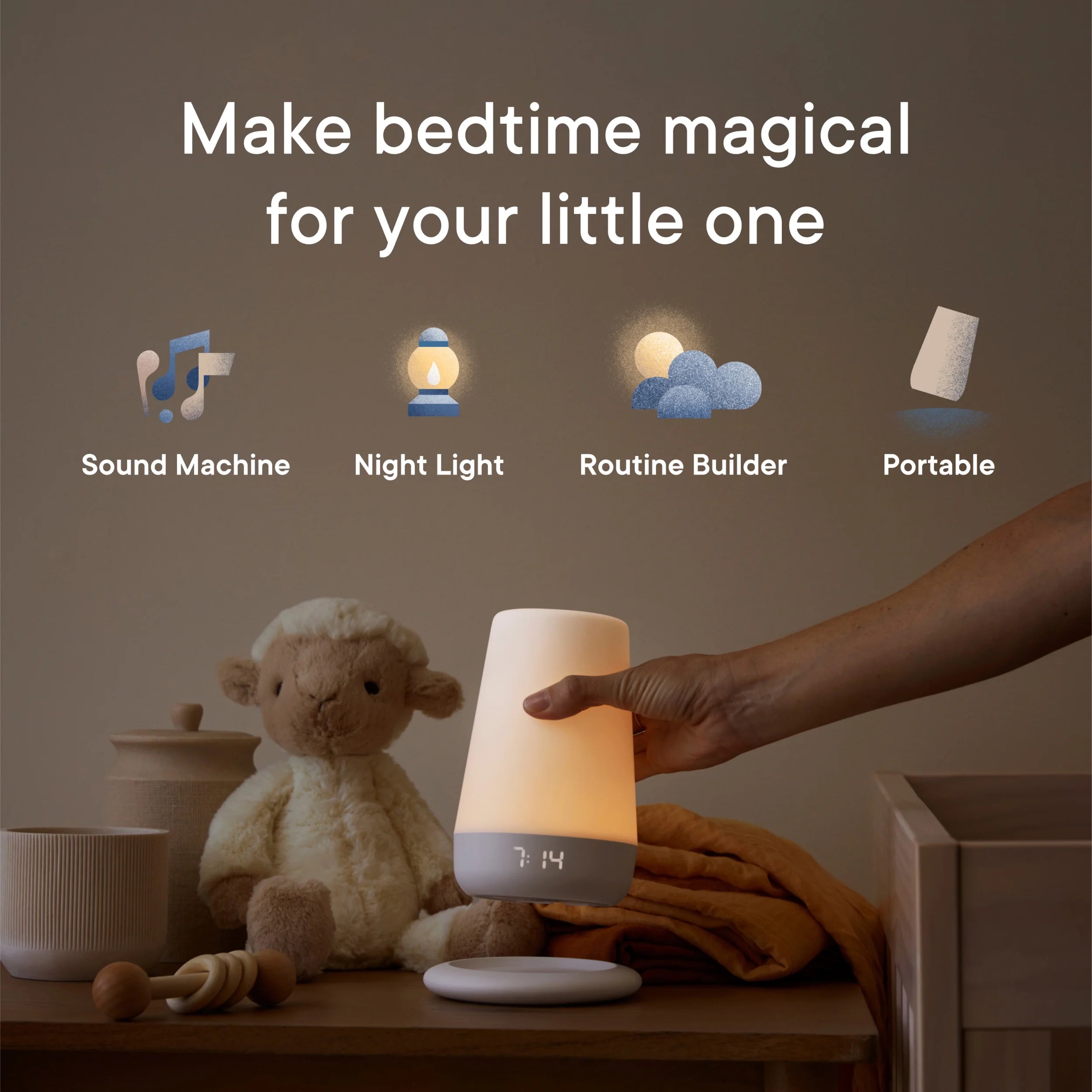 Rest+ 2Nd Gen All-In-One Sleep Assistant, Nightlight & Sound Machine with Back-Up Battery