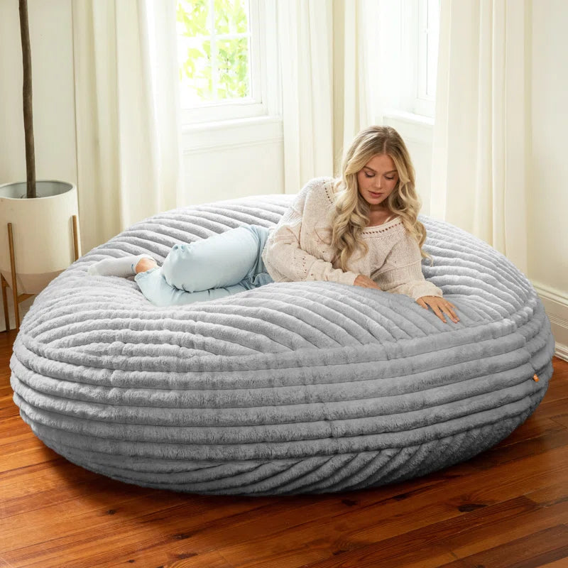 6 Foot Cocoon - Large Bean Bag Chair - Mondo Faux Fur