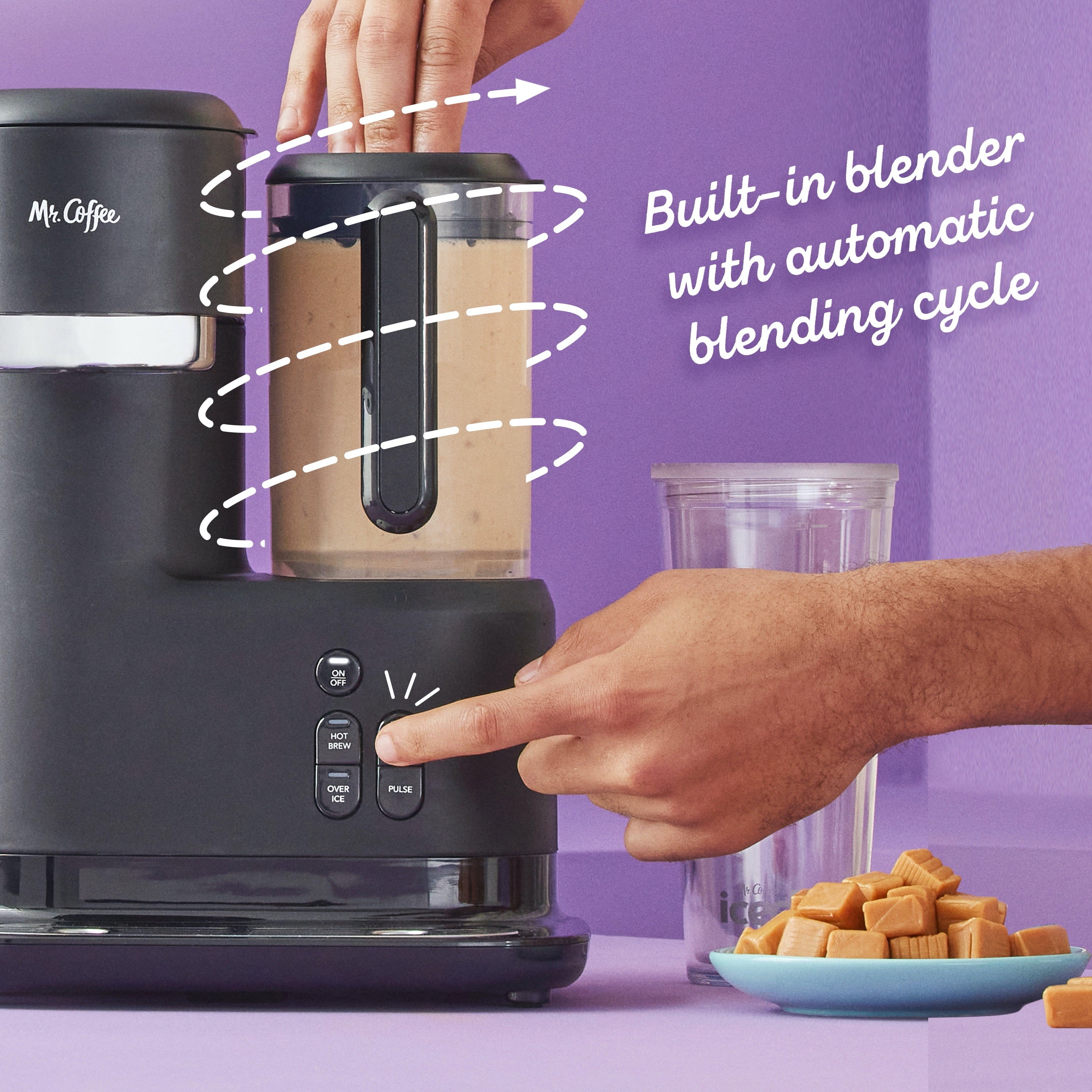 Mr. Coffee Single Serve Frappe & Iced Coffee Maker with Built-in Blender – Create Barista-Quality Iced Coffees at Home Effortlessly