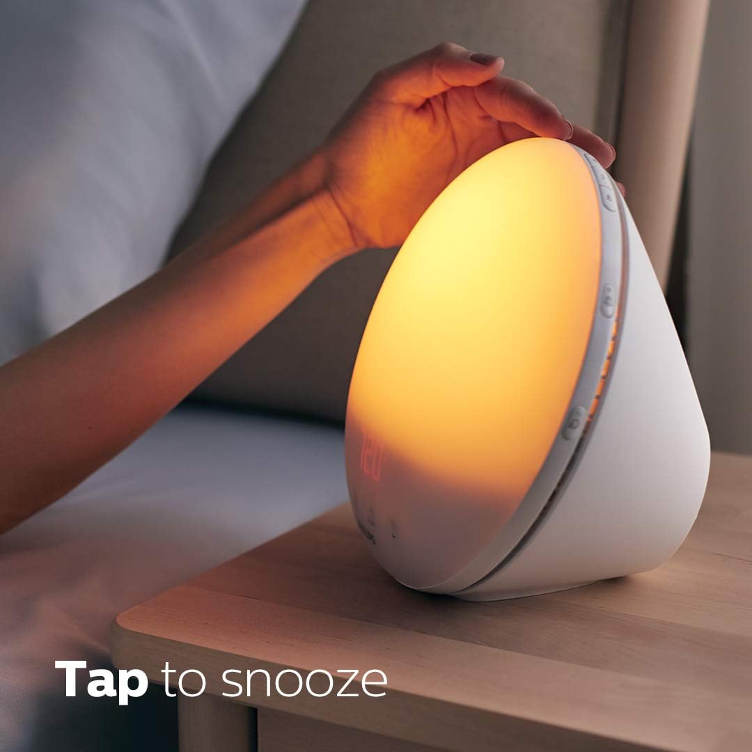 Philips Smart Sunrise Alarm Clock with Natural Wake-Up Light, Simulated Sunrise and Sunset, Gentle Alarm, and Personalized Sounds for Peaceful Mornings