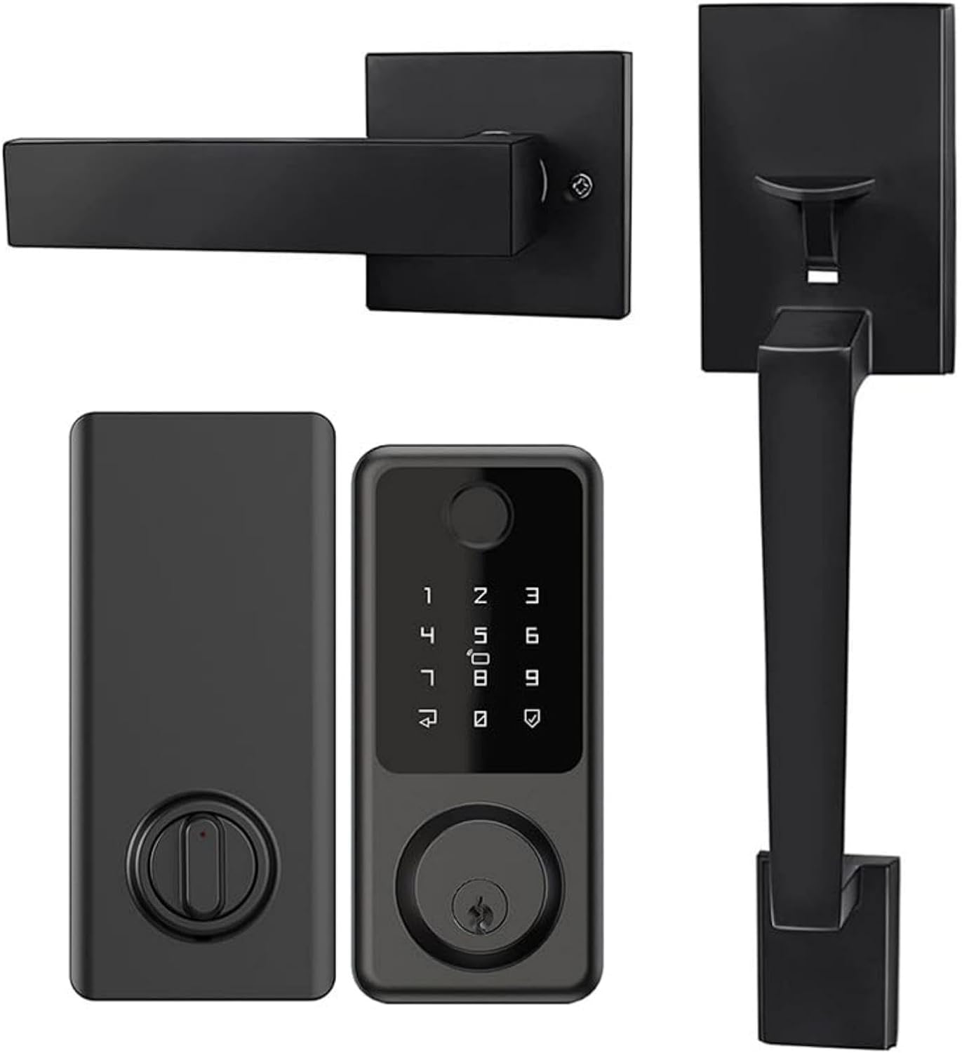 SecuSly Smart Lock with Handleset & Touchscreen Keypad | Keyless Entry, Auto-Lock, and Wi-Fi Control | Advanced Security for Your Front Door