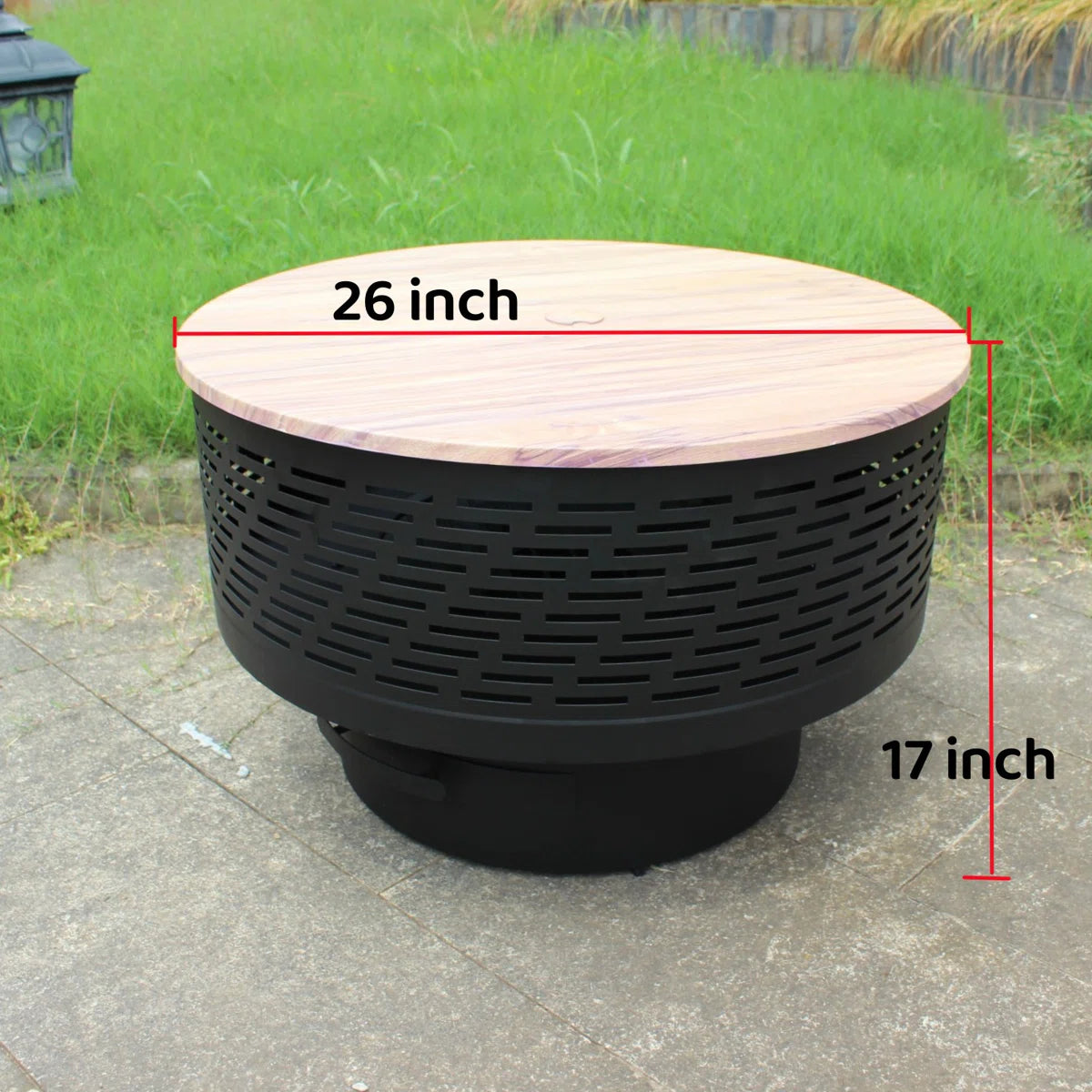 EmberCircle™ 3-in-1 Outdoor Fire Pit Table & Grill (26" / 32") — Lid, Cover, Log Grate & Poker Included