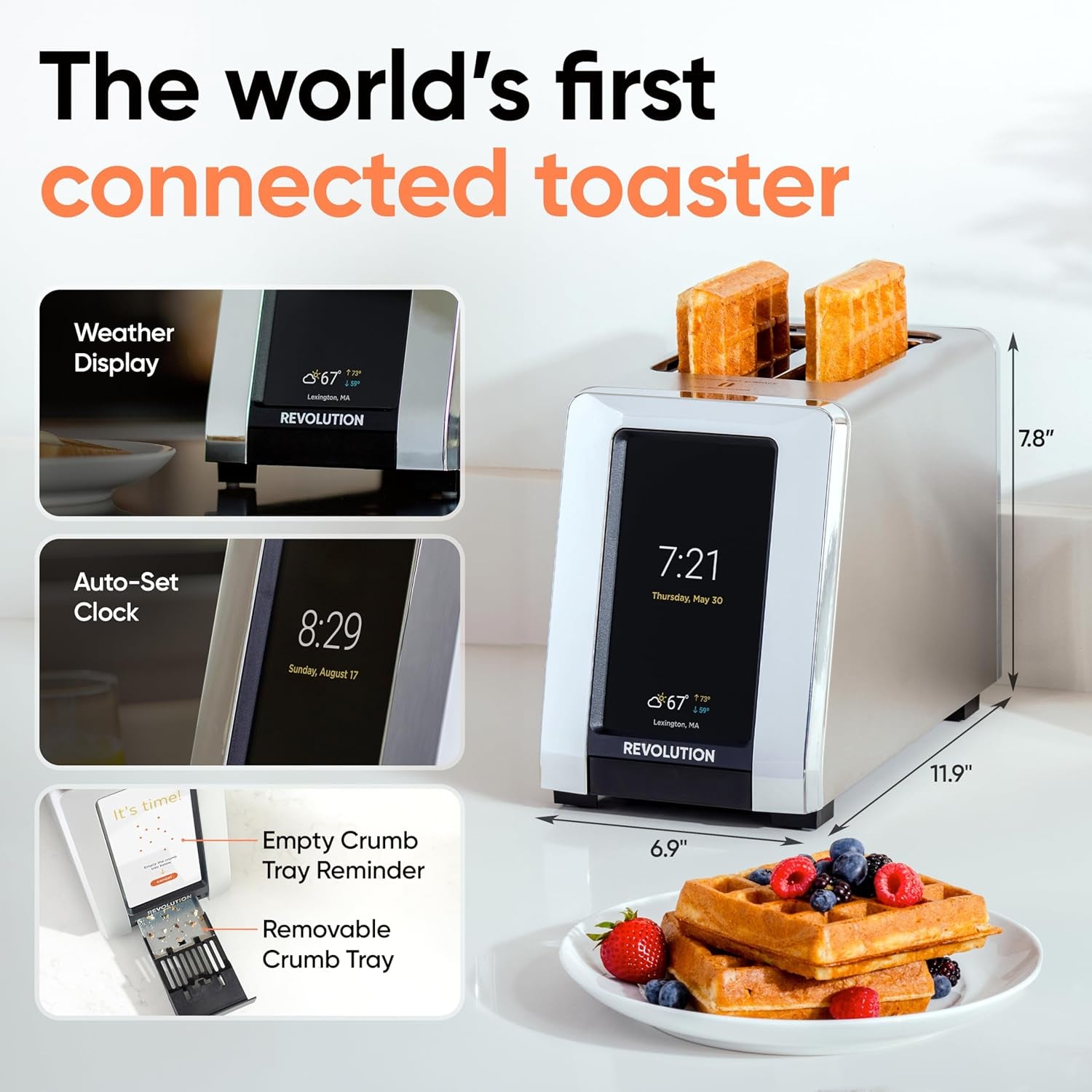 R180 Connect plus Smart Toaster with Touchscreen (Bundle with Toastie Press & Warming Rack) Choose from 40+ Bread Types, 7 Browning Levels, & Toastie Press Mode