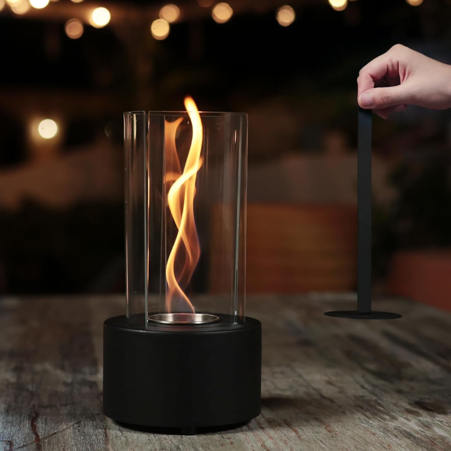 Tornado Table Top Lamp - US Patent Design - Unique Spiral Flame Lamp for Housewarming Gift, Birthday Parties & Movie Nights, Premium Decoration Gift for Home & Balcony (Gel Is Not Included)