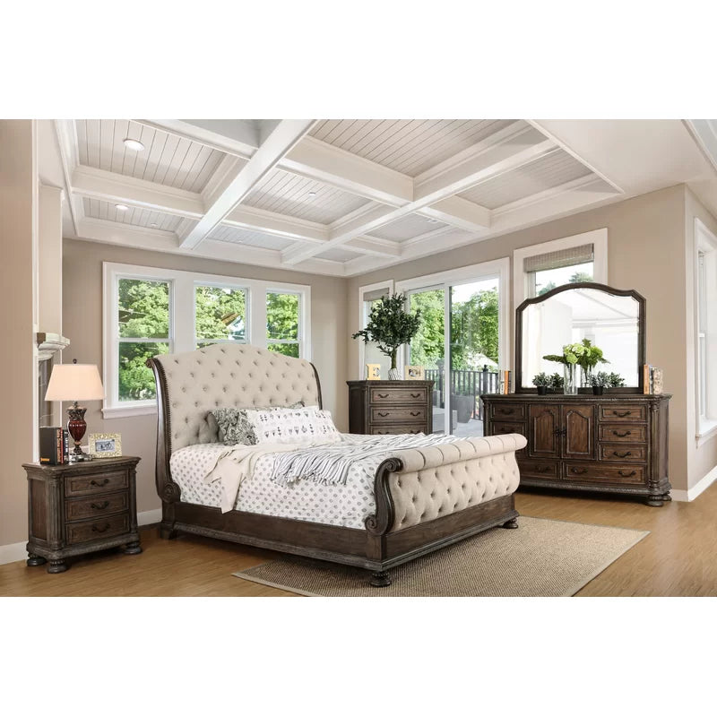 Elegant Amad Heights Sleigh Bed by Lark Manor – Classic Design with Timeless Comfort