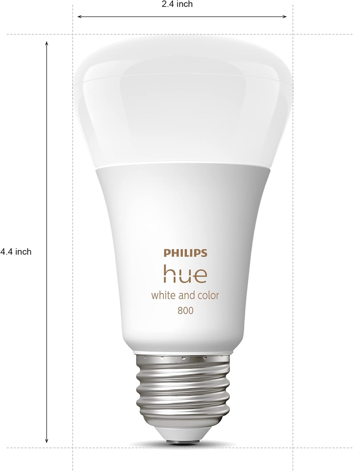 Smart 60W A19 LED Bulb - White and Color Ambiance Color-Changing Light - 4 Pack - 800LM - E26 - Indoor - Control with Hue App - Works with Alexa, Google Assistant and Apple Homekit