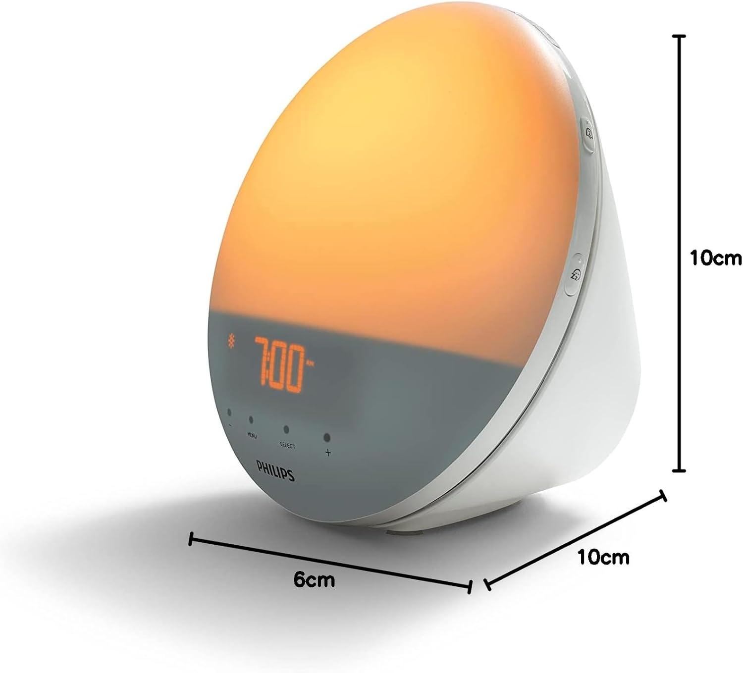 Philips Smart Sunrise Alarm Clock with Natural Wake-Up Light, Simulated Sunrise and Sunset, Gentle Alarm, and Personalized Sounds for Peaceful Mornings