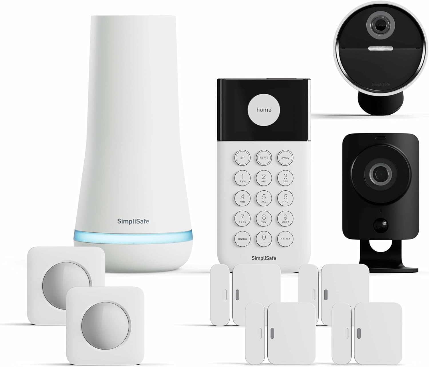 10 Piece Wireless Home Security System with Outdoor Camera - Optional 24/7 Professional Monitoring - No Contract - Compatible with Alexa and Google Assistant