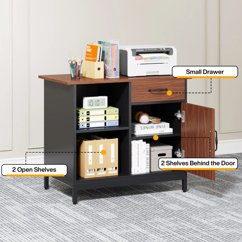 63" Executive Office Desk with 31" File Cabinet | Modern Industrial Design for a Sleek, Productive Workspace