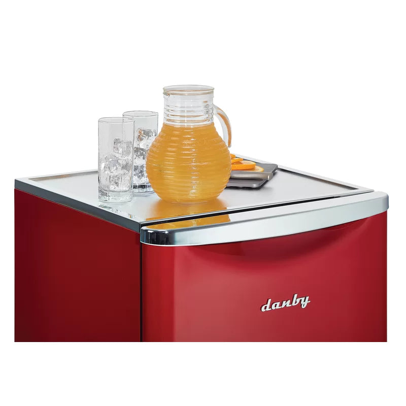 Danby Classic Retro 4.4 Cu. Ft. Mini Fridge – Vintage Charm Meets Modern Convenience | Perfect for Home Offices, Game Rooms, and Dorms!"