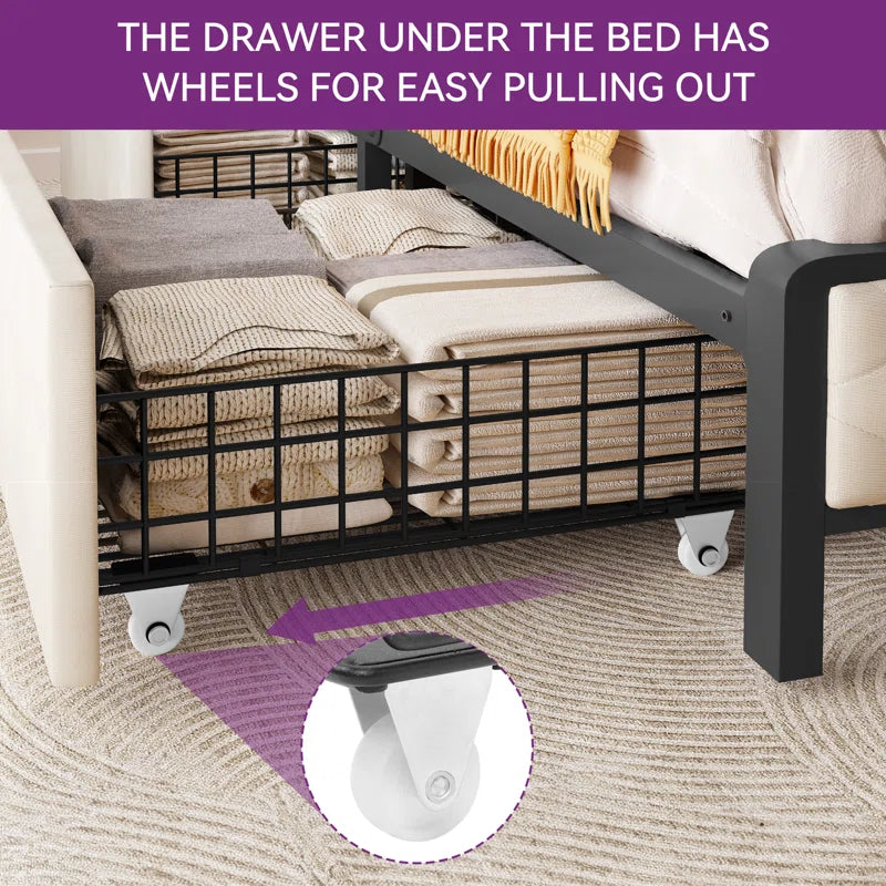Naumann Upholstered Storage Bed with Built in USB Port