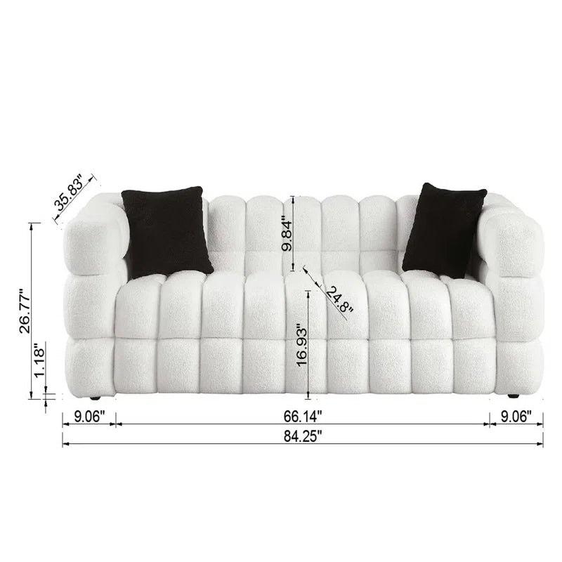 Monica 84.25'' Boucle Square Arm Sofa