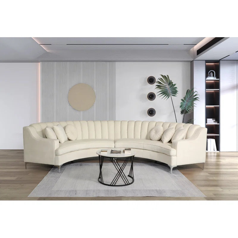 Luxurious 141.34'' Wide Velvet Modular Sectional Sofa - Customizable, Modern Design for Ultimate Comfort & Style