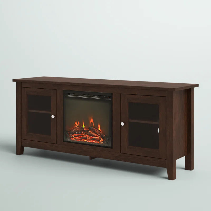 Kohn 58" 2-Door TV Stand with Electric Fireplace