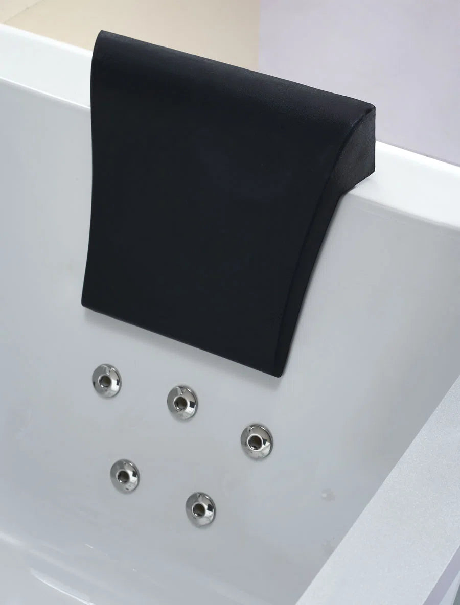 Rectangular Freestanding Whirlpool Bathtub | Luxury Hydrotherapy Tub with 14 Jets, Chromotherapy Lighting & Sleek Modern Design  70.9'' X 35.4''