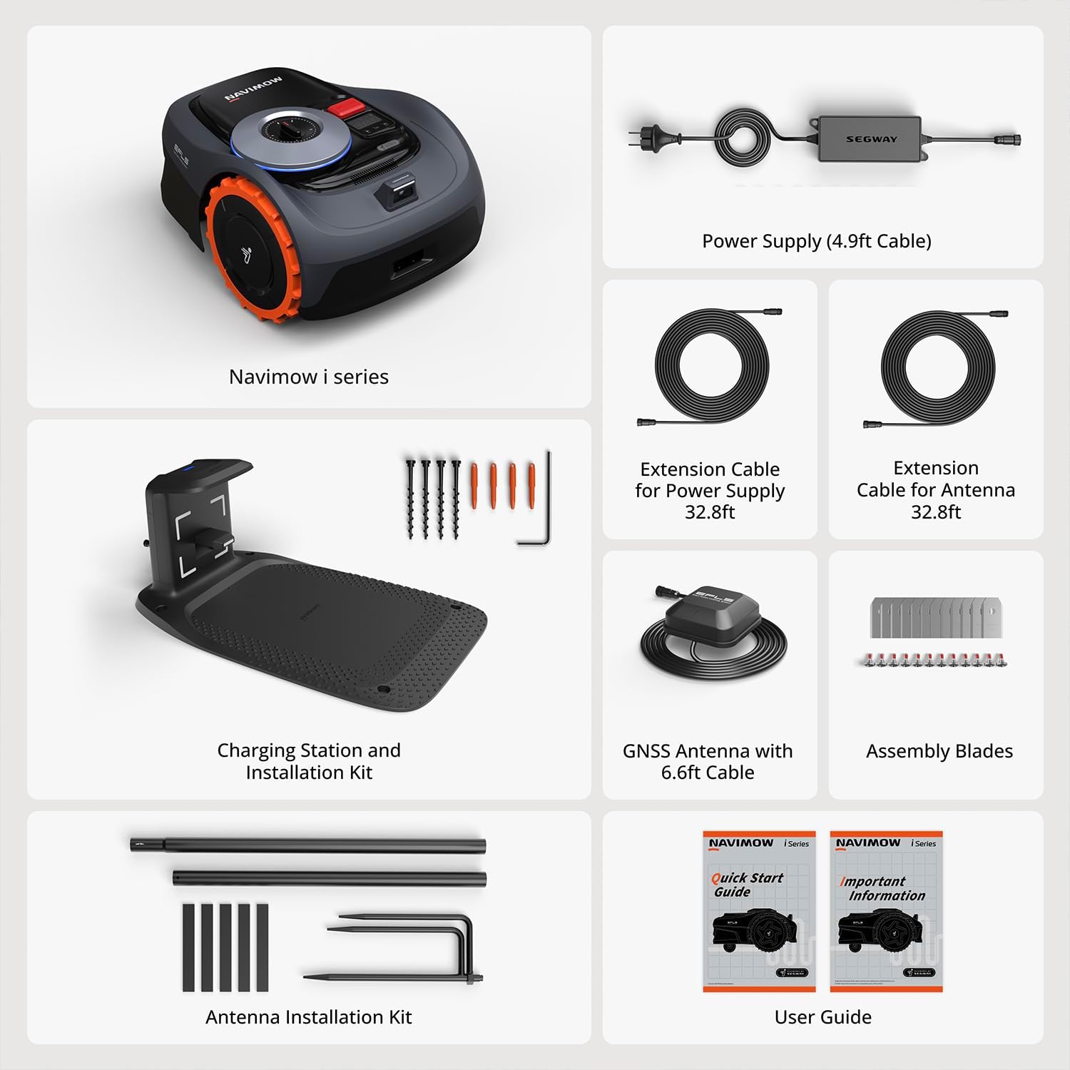 Segway  I110N Robot Lawn Mower Perimeter Wire Free 1/4 Acre Rtk+Vision Robotic Lawnmower, Ai-Assisted Mapping, Virtual Boundary, APP Control, 58Db(A) Quiet, Multi-Zone Management