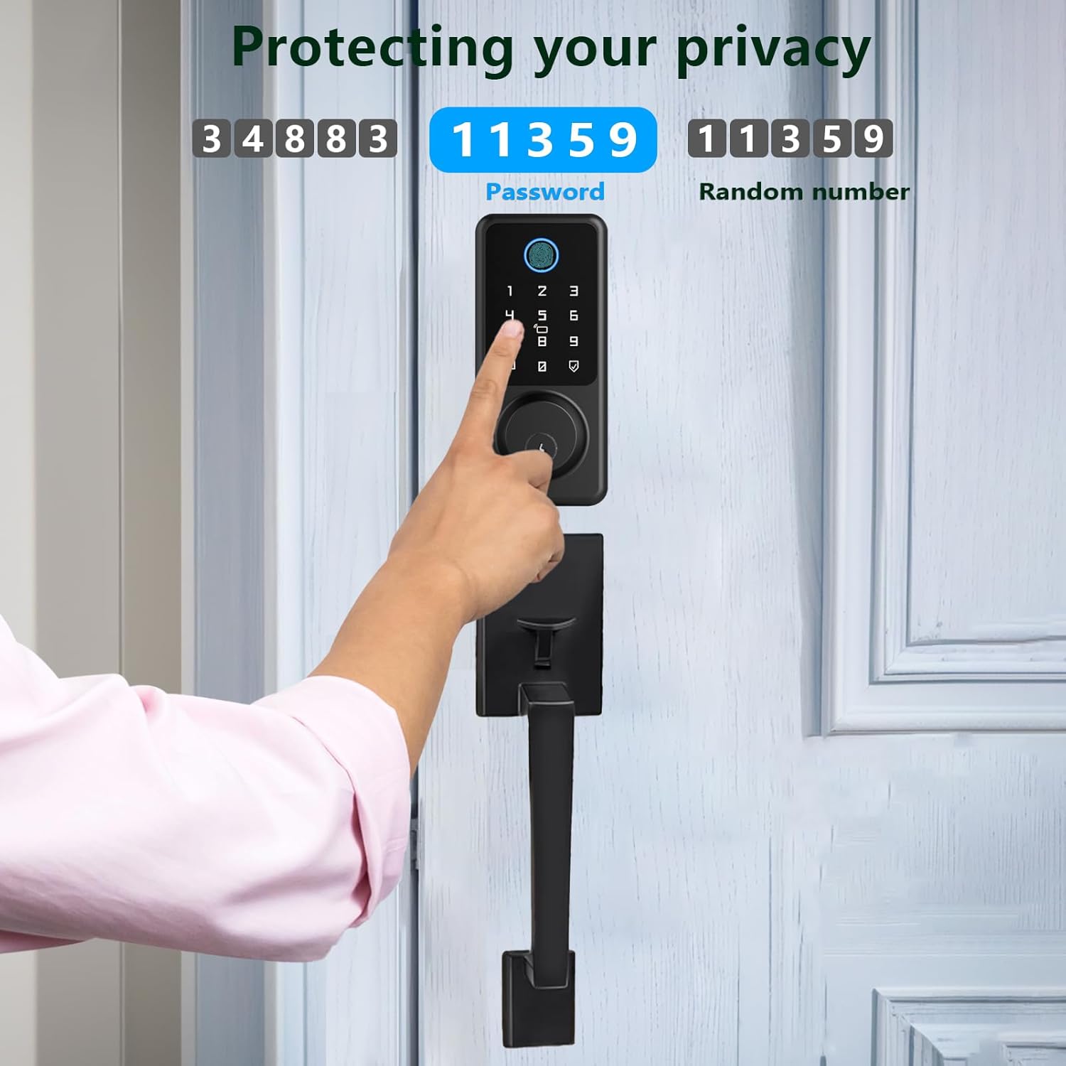 SecuSly Smart Lock with Handleset & Touchscreen Keypad | Keyless Entry, Auto-Lock, and Wi-Fi Control | Advanced Security for Your Front Door