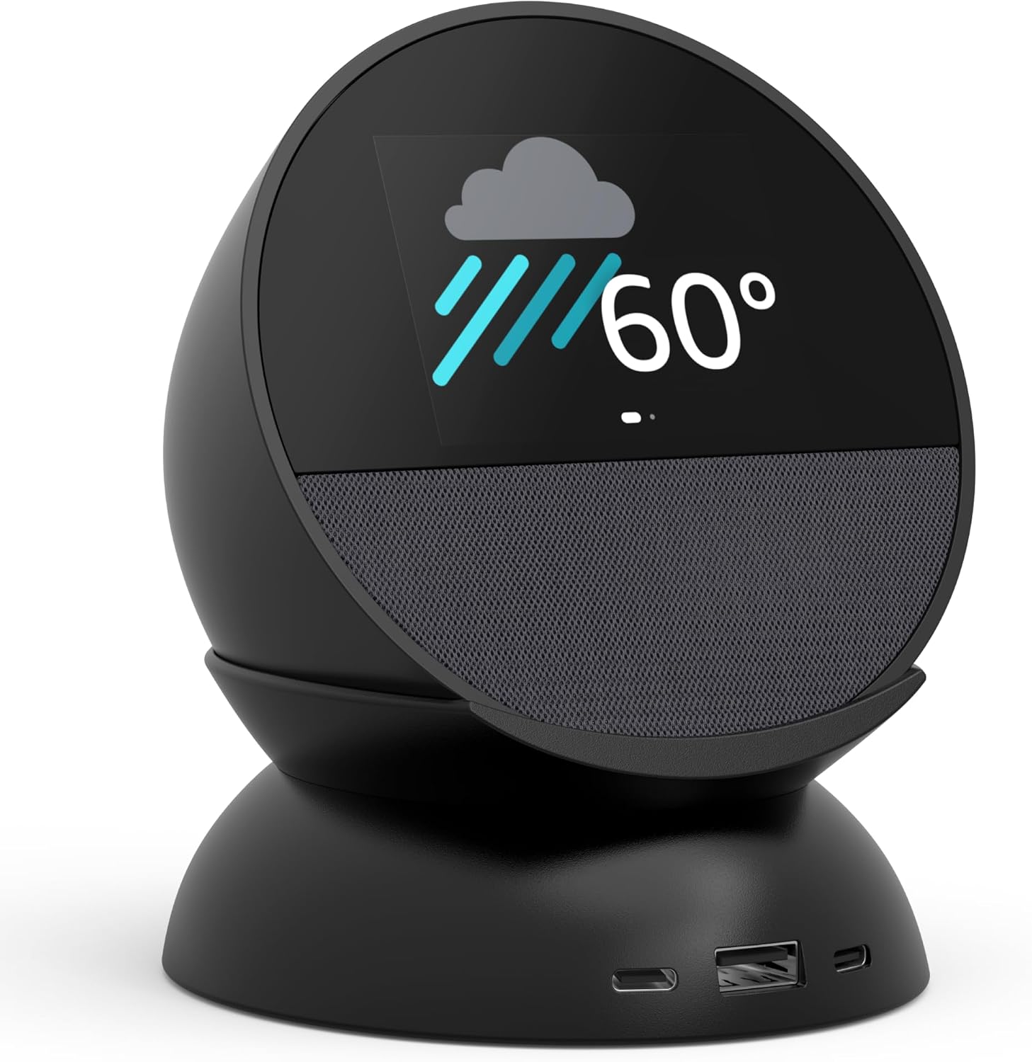 Echo Spot Bundle: Includes Echo Spot (2024 Release) | Black & Made for  Stand with USB-C and USB-A Charging Ports | Black