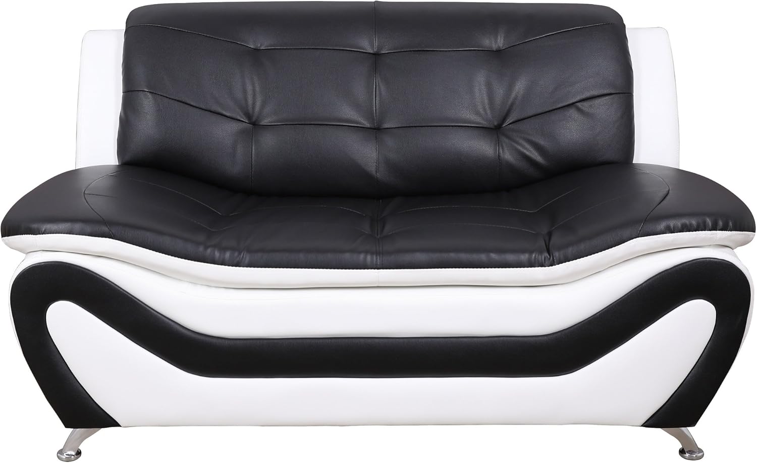 3 Piece Aldo Modern Sofa Set, Black/White