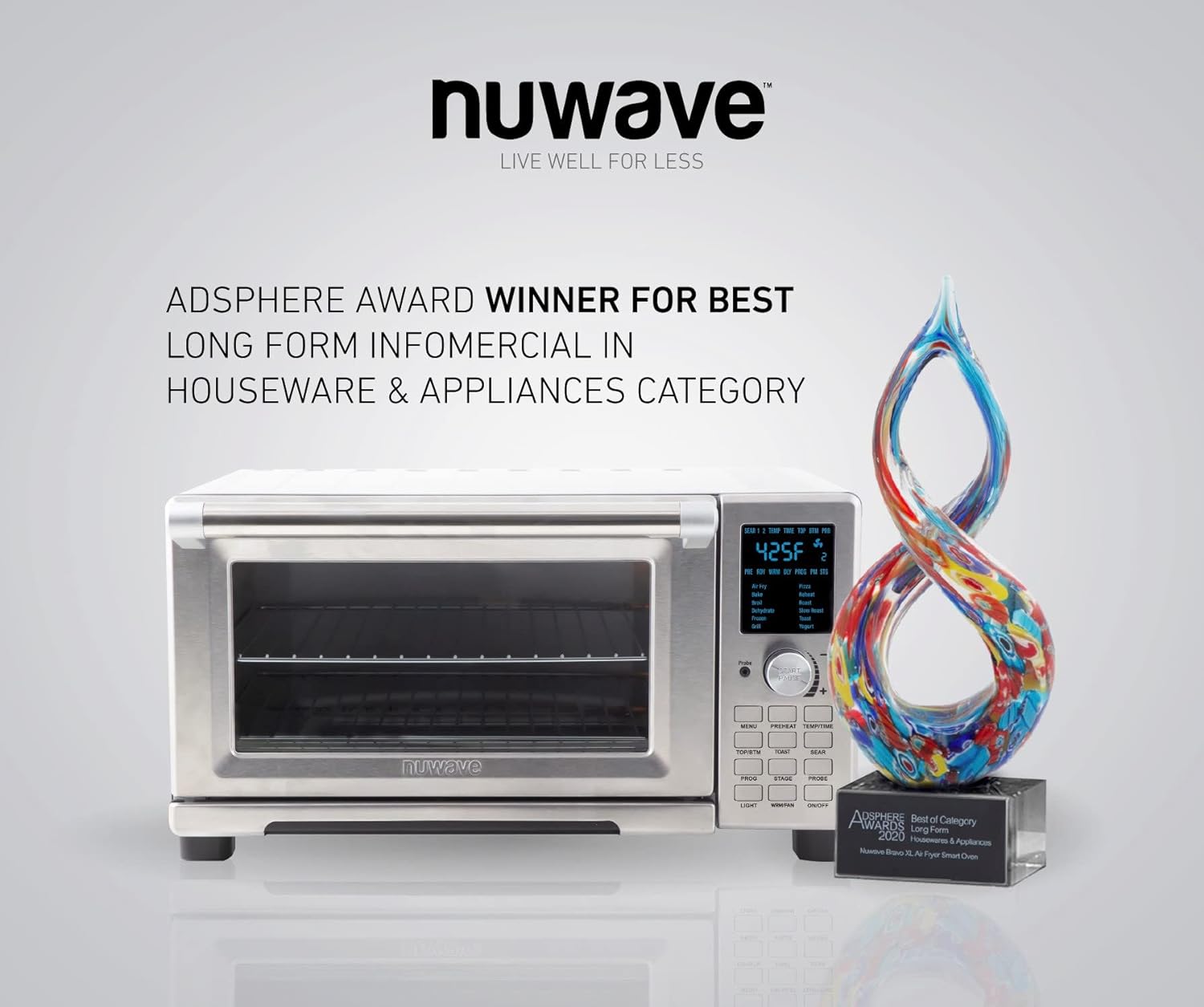 NuWave Bravo XL Smart Air Fryer Toaster Oven | 12-in-1 Convection Oven with 30-Quart Capacity | Precision Temperature Control (50°-500°F) | Stainless Steel | Perfect for Healthier, Faster Cooking