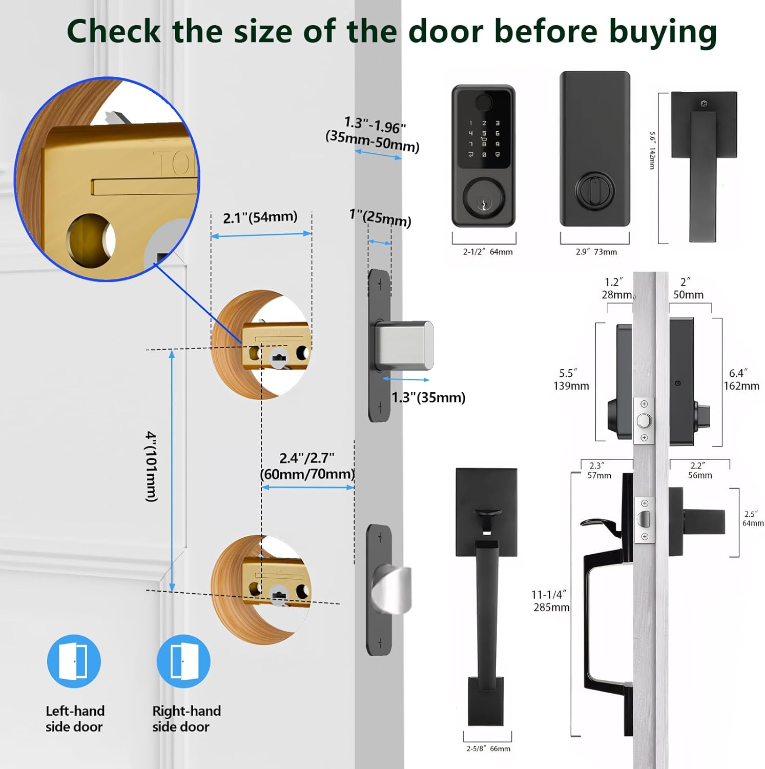 SecuSly Smart Lock with Handleset & Touchscreen Keypad | Keyless Entry, Auto-Lock, and Wi-Fi Control | Advanced Security for Your Front Door