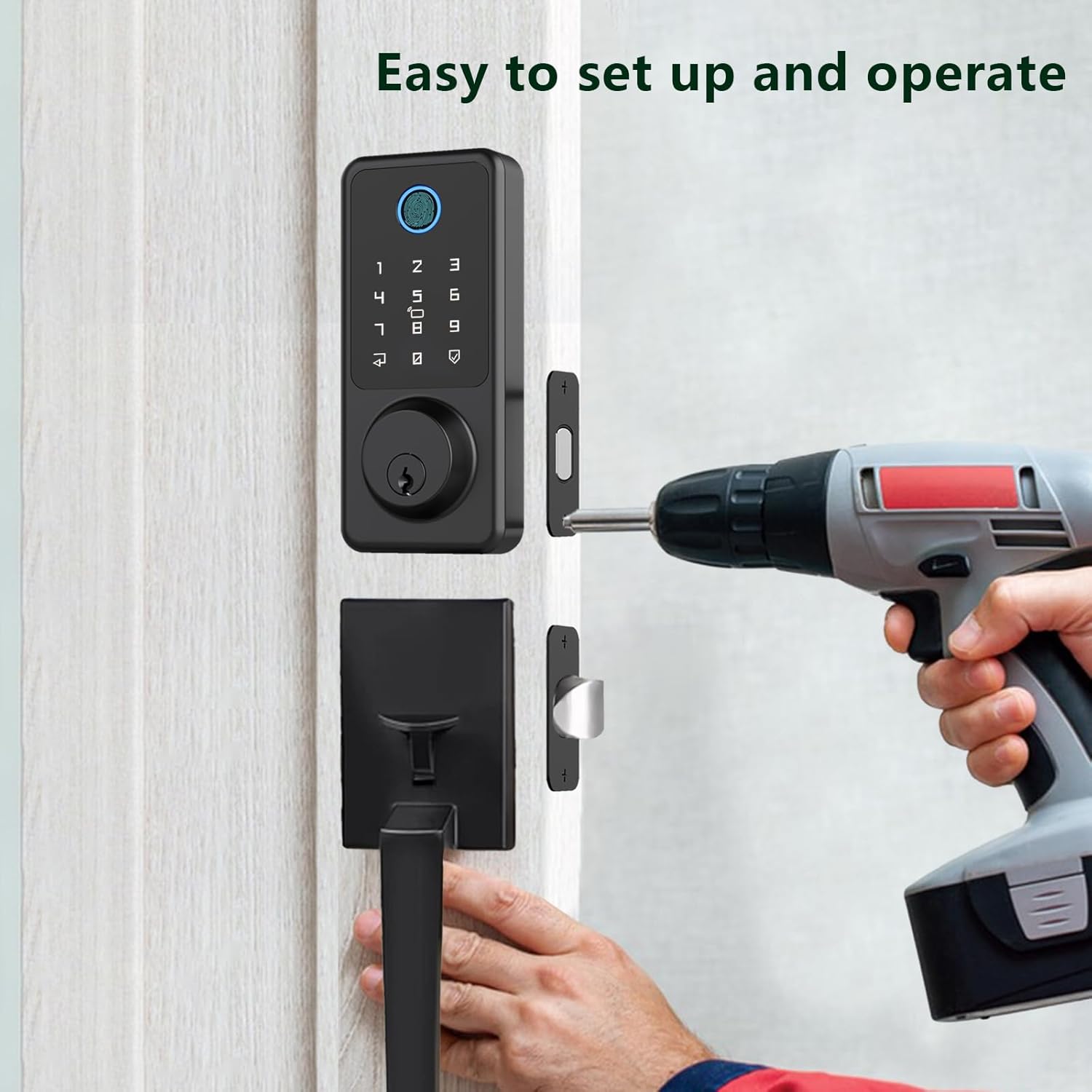 SecuSly Smart Lock with Handleset & Touchscreen Keypad | Keyless Entry, Auto-Lock, and Wi-Fi Control | Advanced Security for Your Front Door