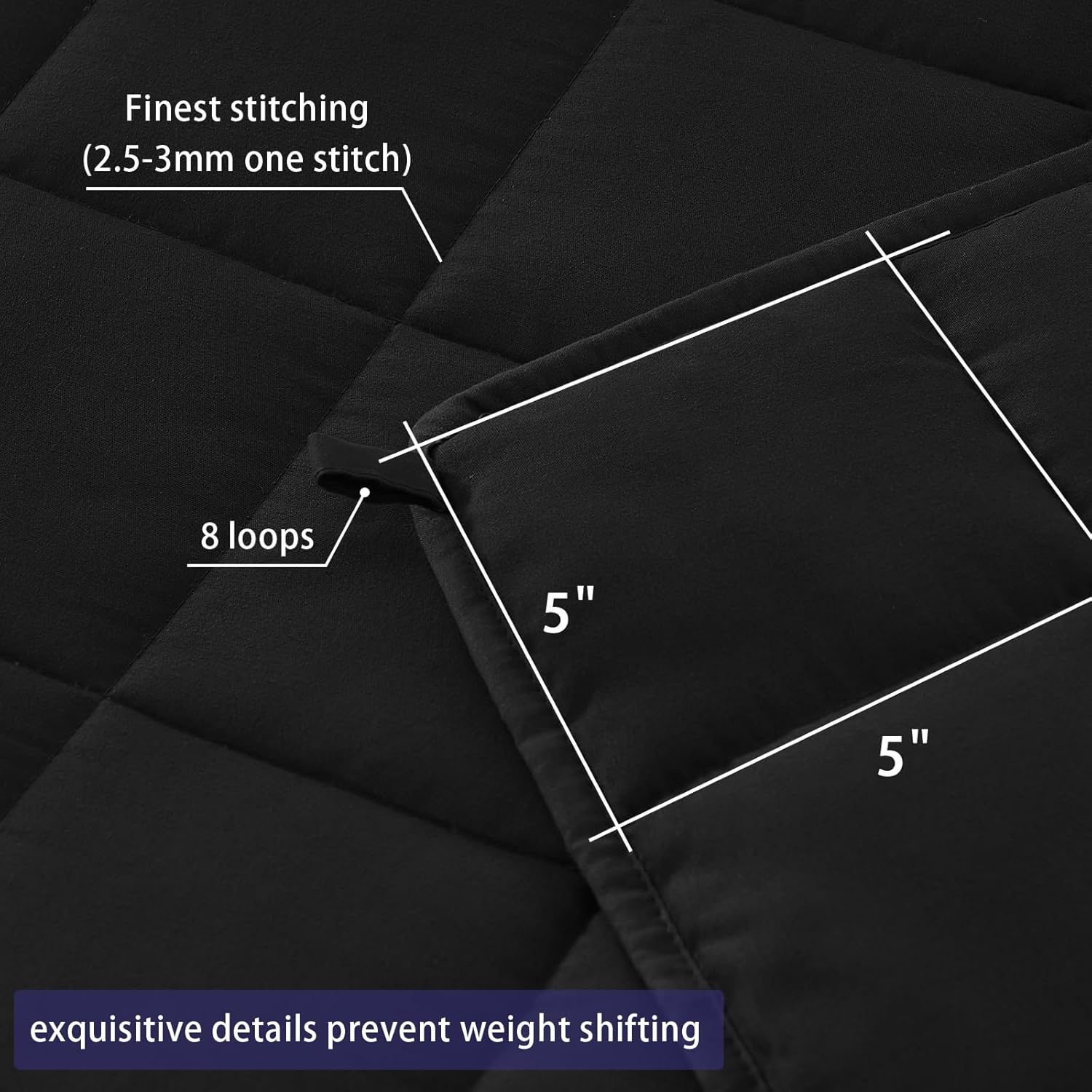 Weighted Blanket for Adults (20 Lbs, 60" X 80", Black) Cooling Heavy Blanket for Sleeping Perfect for 190-210 Lbs, Queen Size Breathable Blanket with Premium Glass Bead, Machine Washable