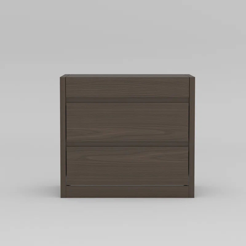 Wood Nightstand with Hidden Rfid-Locking Drawer and 2 Large Storage Drawers, Secure Bedside Table for Valuables or Firearms
