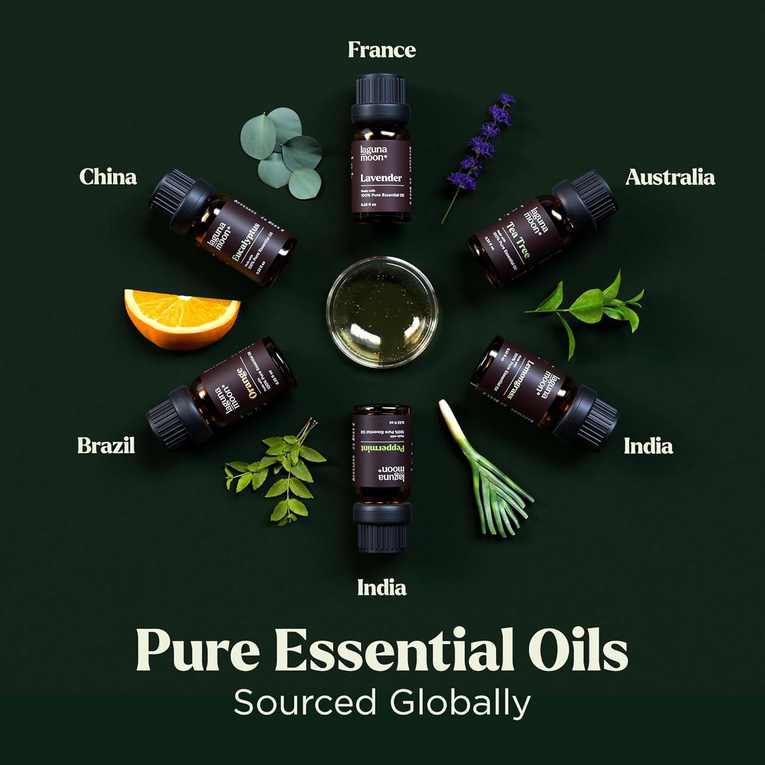 Essential Oils Set - Top 6 Blends for Diffusers, Home Care, Candle Making Scents, Fragrance, Aromatherapy, Humidifiers, Gifts - Peppermint, Tea Tree, Lavender, Eucalyptus, Orange (10Ml)