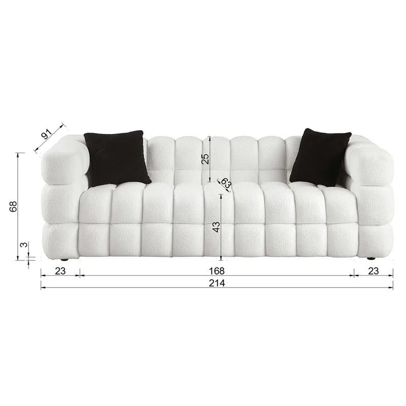 Monica 84.25'' Boucle Square Arm Sofa