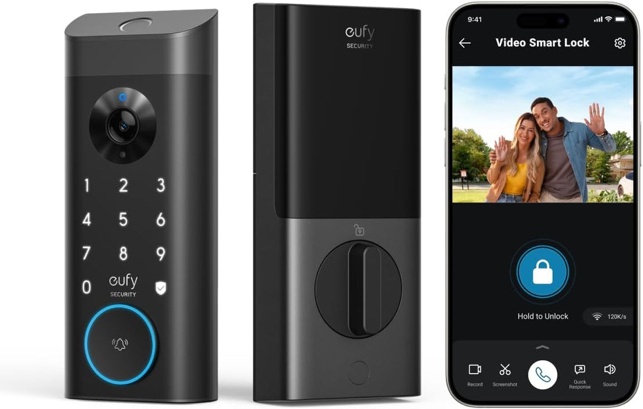 Video Smart Lock E330, 3-In-1 Camera+Doorbell+Fingerprint Keyless Entry Door Lock, Wifi Door Lock,App Remote Control,2K Hd,Doorbell Camera,No Monthly Fee