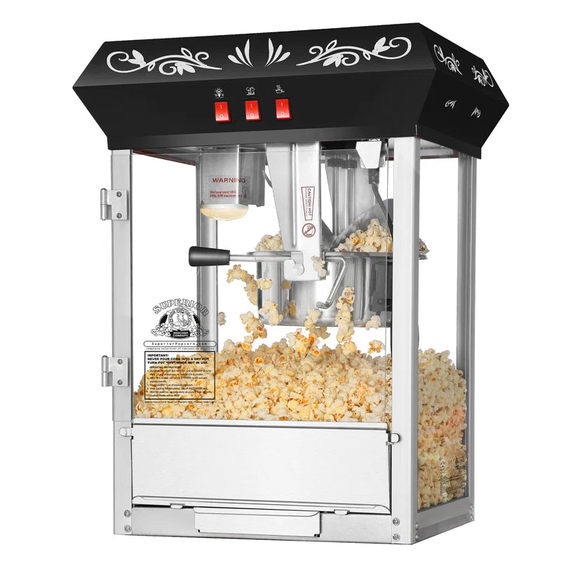 Superior Popcorn Company 8 oz. Great Northern Popcorn Machine | Retro Movie Night Tabletop Popcorn Maker with Kernel Tray & Warming Light | Perfect for Home Theater & Parties