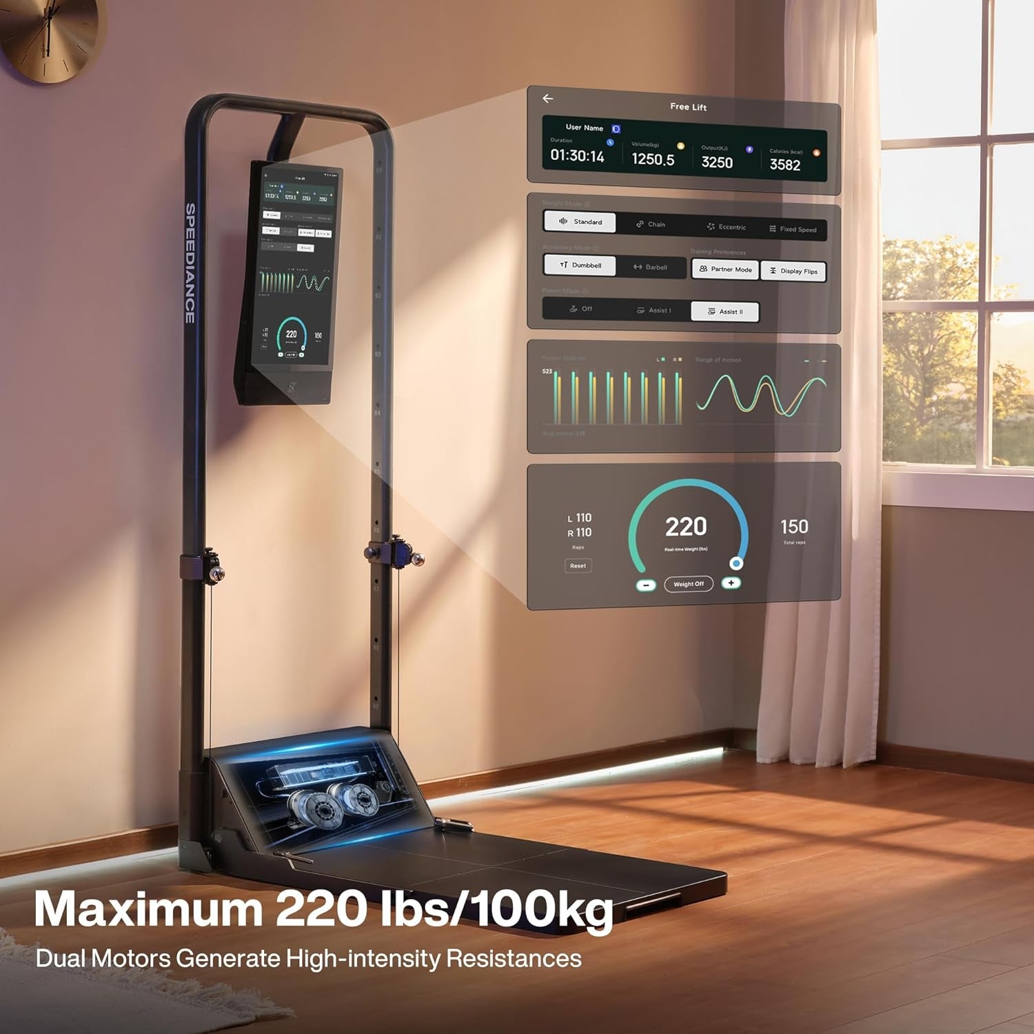 Home Gym, Smart Ai-Powered Multi-Functional Smith Machine for Full Body Strength Training, All-In-One Gym Equipment, Digital Weight System, Workout Station, Squat Rack, Gym Monster 2