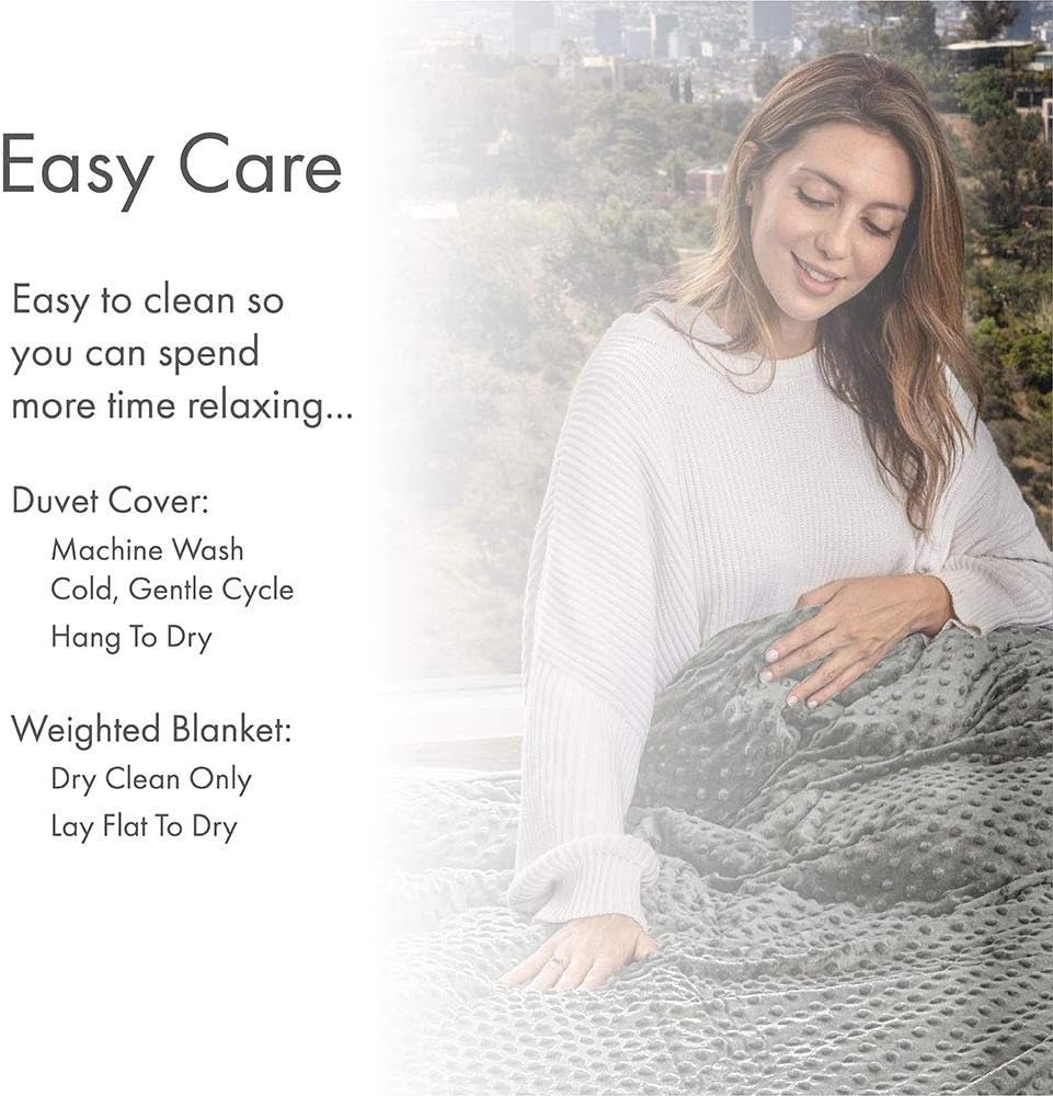 Relaxeden® Adult Weighted Blanket W/Removable, Washable Duvet Cover| 20 Lbs, 60”X 80” Size| Heavy Glass Micro-Beads| Supreme Sleeping Comfort for Adults| Hot & Cold Sleeping| 100% Soft Cotton Build