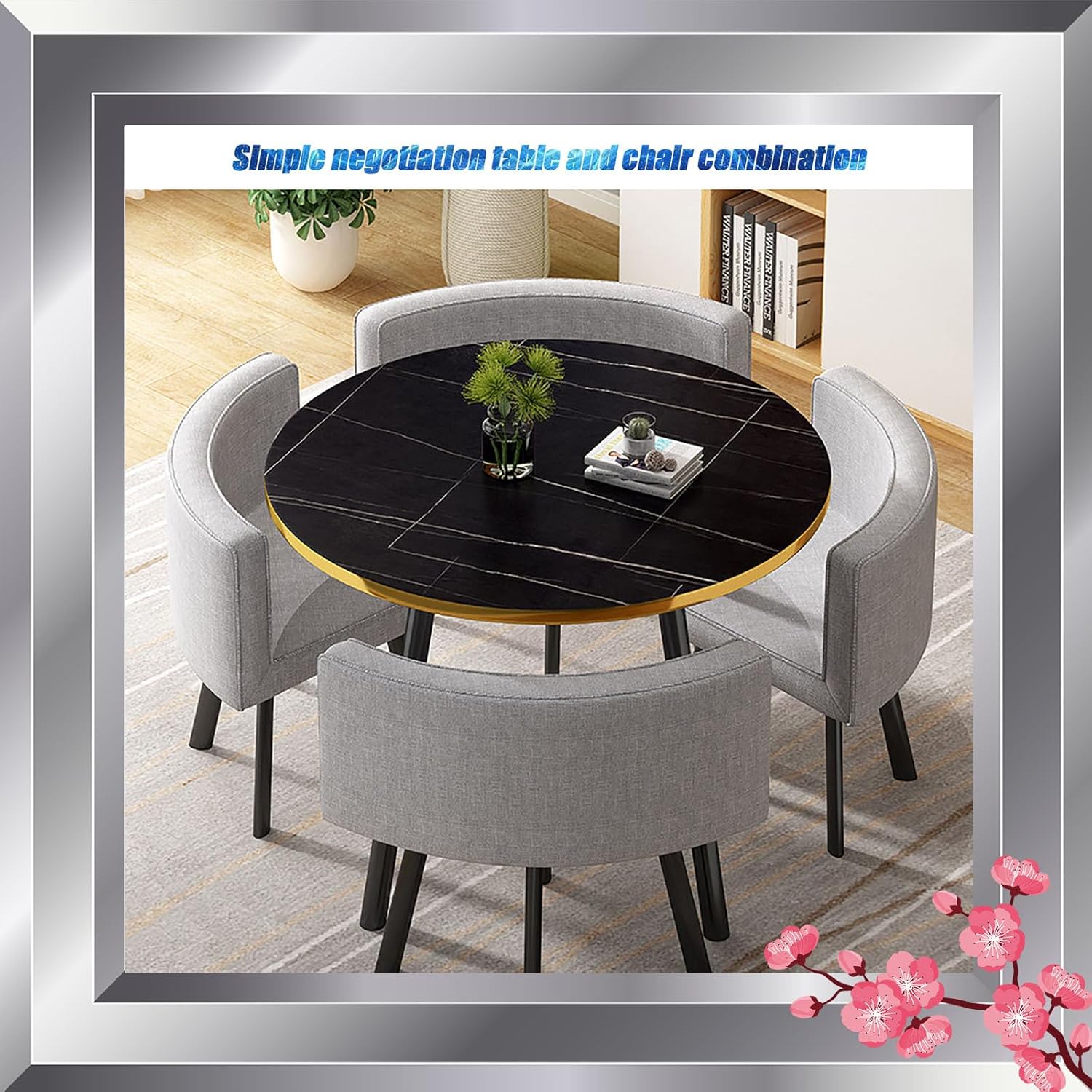 Breakfast Bar round Conference Table round Furniture Table and Chair Set Dining Table and Chairs Set Modern Kitchen Table for Dinner for Home/Garden/Restaurant 80X75Cm/31.5X29.5In(Wxh) #8