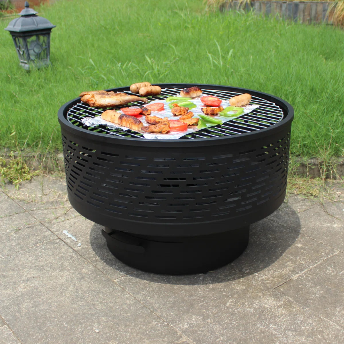 EmberCircle™ 3-in-1 Outdoor Fire Pit Table & Grill (26" / 32") — Lid, Cover, Log Grate & Poker Included