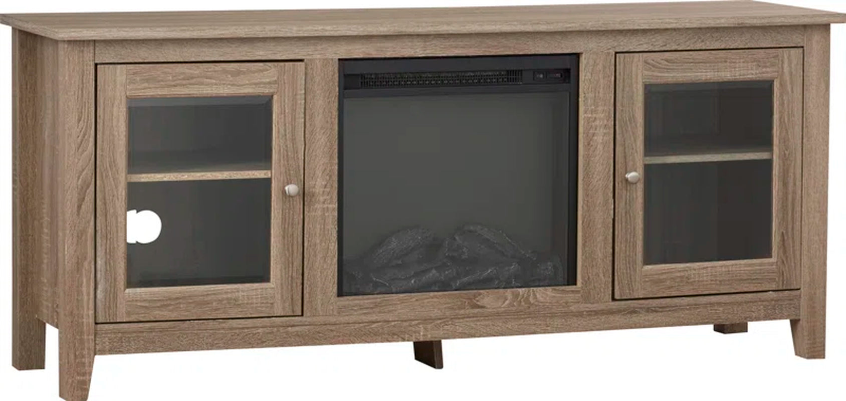 Kohn 58" 2-Door TV Stand with Electric Fireplace