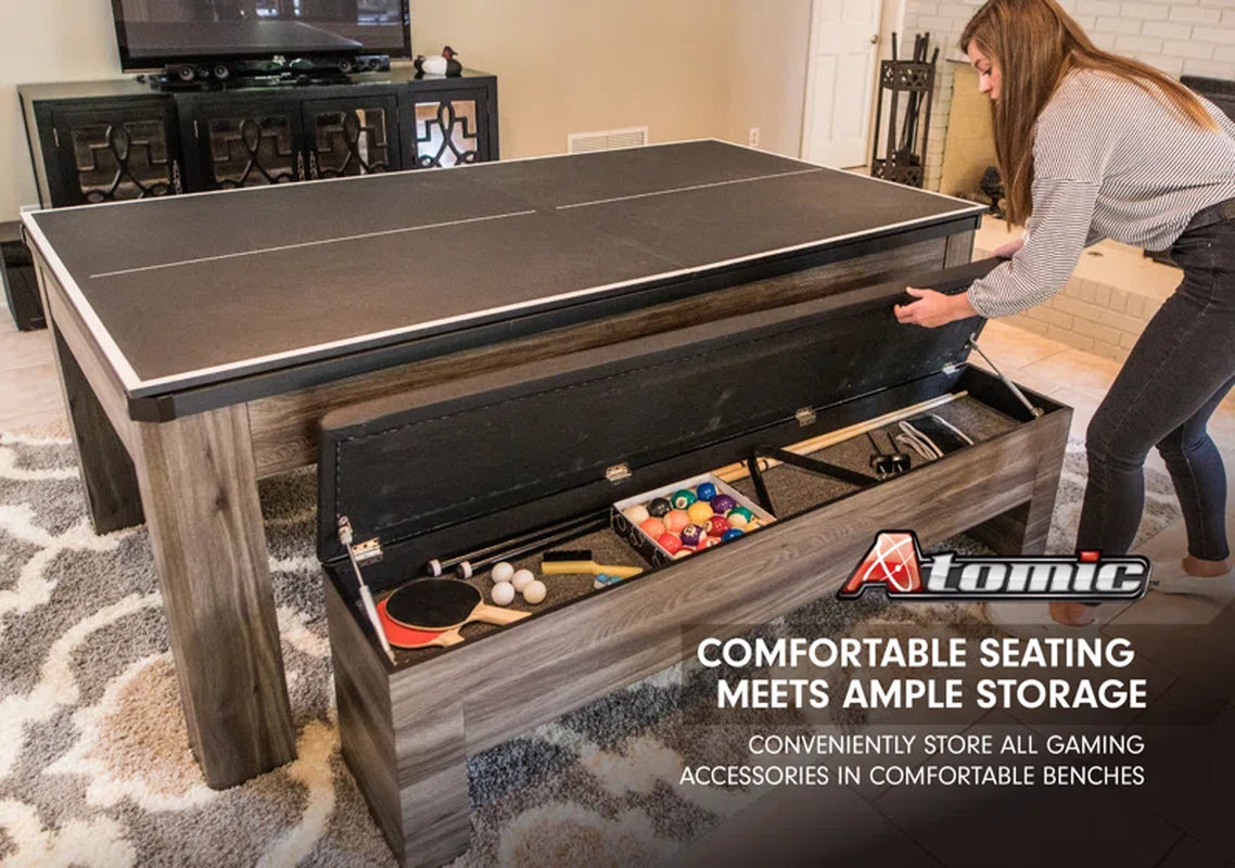 Hampton 3-In-1 Combination Table Includes Billiards, Table Tennis, & Dining Table