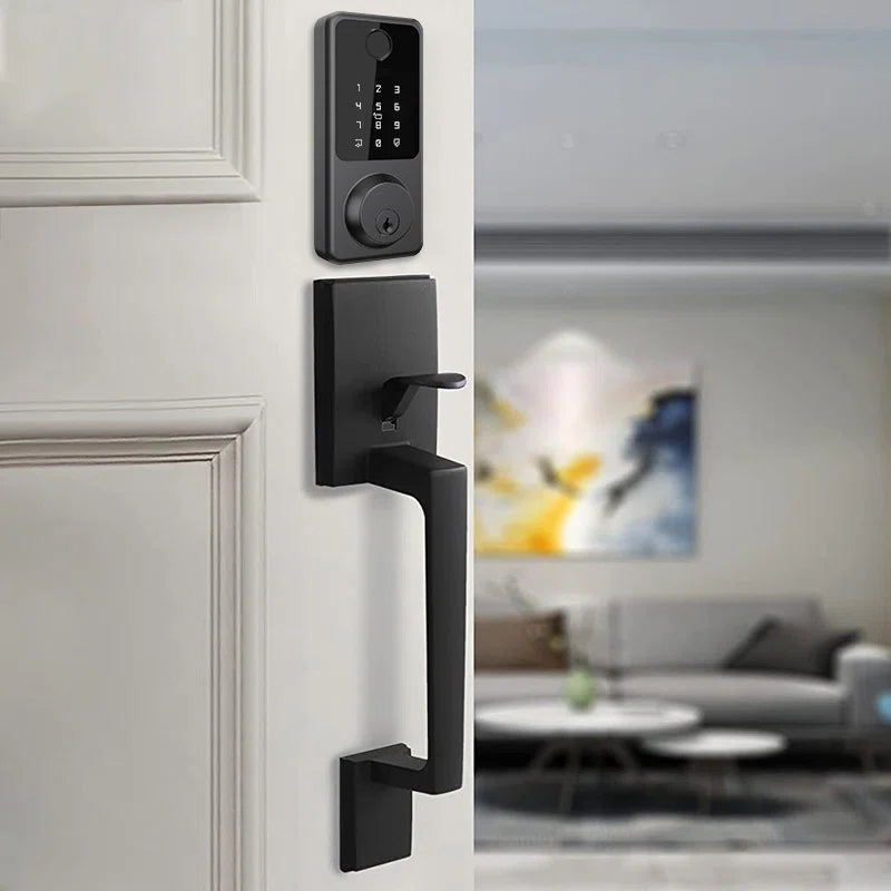SecuSly Smart Lock with Handleset & Touchscreen Keypad | Keyless Entry, Auto-Lock, and Wi-Fi Control | Advanced Security for Your Front Door