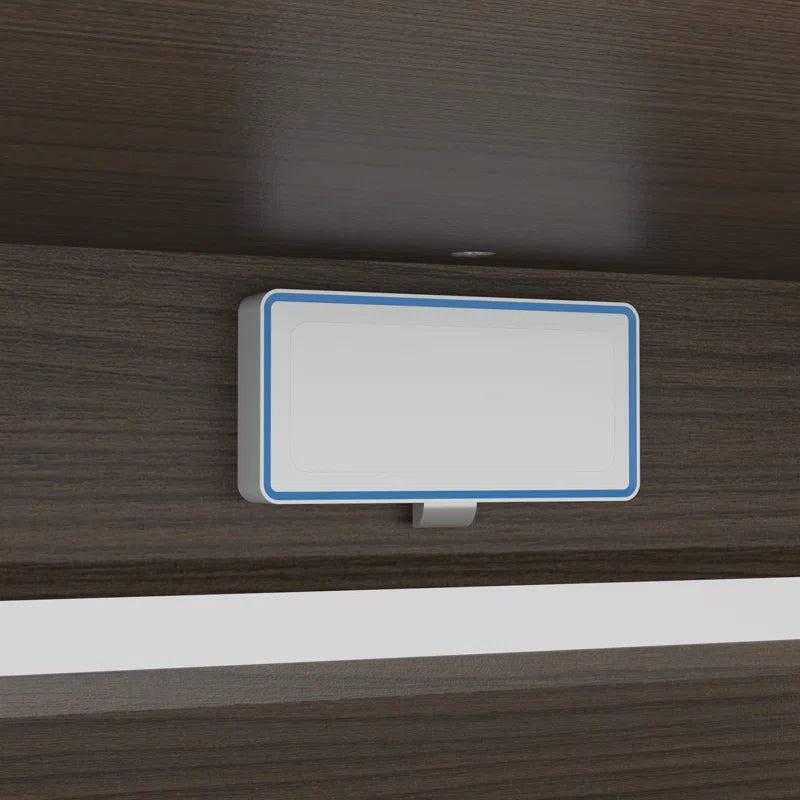Wood Nightstand with Hidden Rfid-Locking Drawer and 2 Large Storage Drawers, Secure Bedside Table for Valuables or Firearms