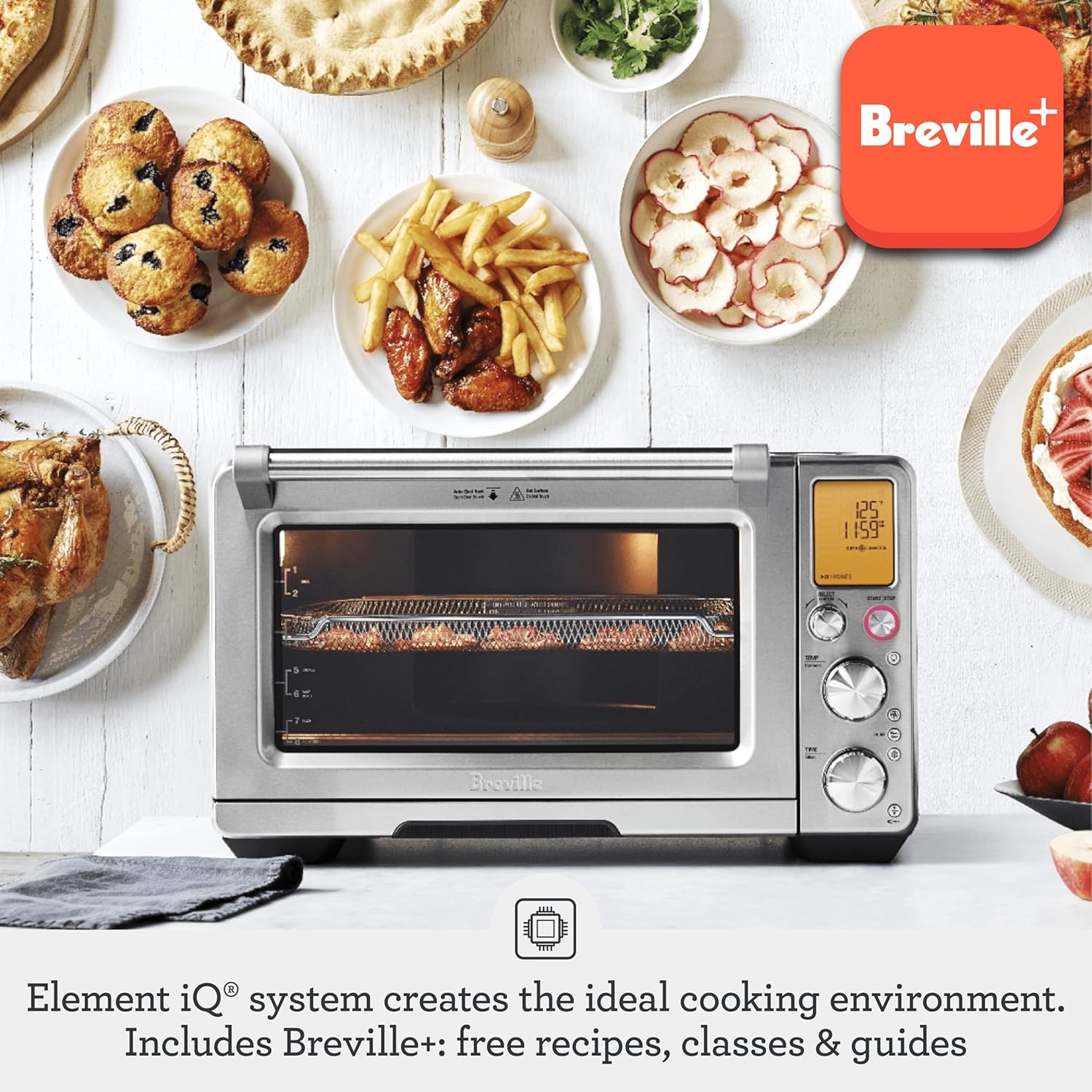 Breville Smart Oven Air Fryer Pro, 13-in-1 Convection Oven with Super Convection Technology, Dehydrate & Air Fry Options, Large Capacity in Brushed Stainless Steel – Perfect for High-Performance, Multi-Function Cooking