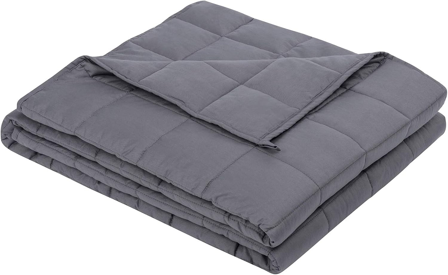 Weighted Blanket for Adults (20 Lbs, 60"X80", Grey) - Cooling Heavy Blanket for Adult between 190-210 Lbs - 100% Natural Cotton Material with Premium Glass Beads, Double Stitched Edge