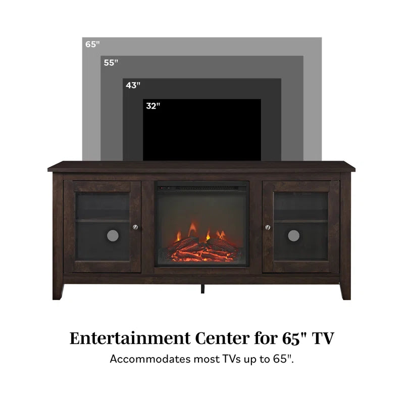 Kohn 58" 2-Door TV Stand with Electric Fireplace