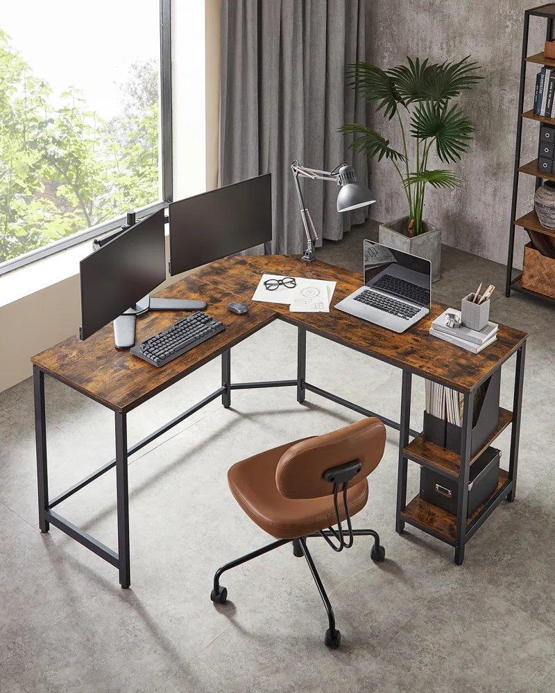 Enprise 54.3'' L-Shaped Metal Base Writing Desk