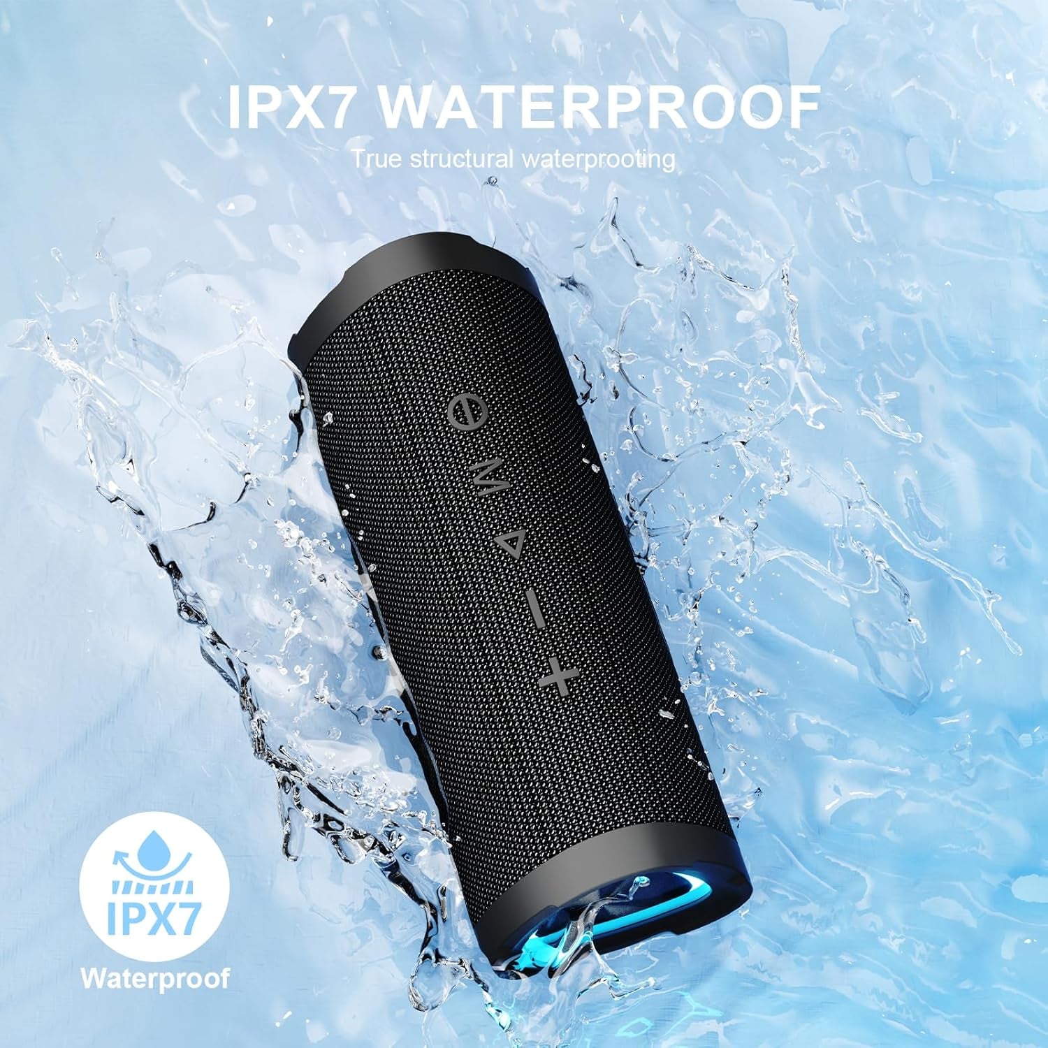 Bluetooth Speakers, V40 Wireless Portable Bluetooth Speaker with TWS Dual Pairing, 24W Stereo Sound and 24H Playtime, IPX7 Waterproof Bluetooth Speaker for Home and Outdoor