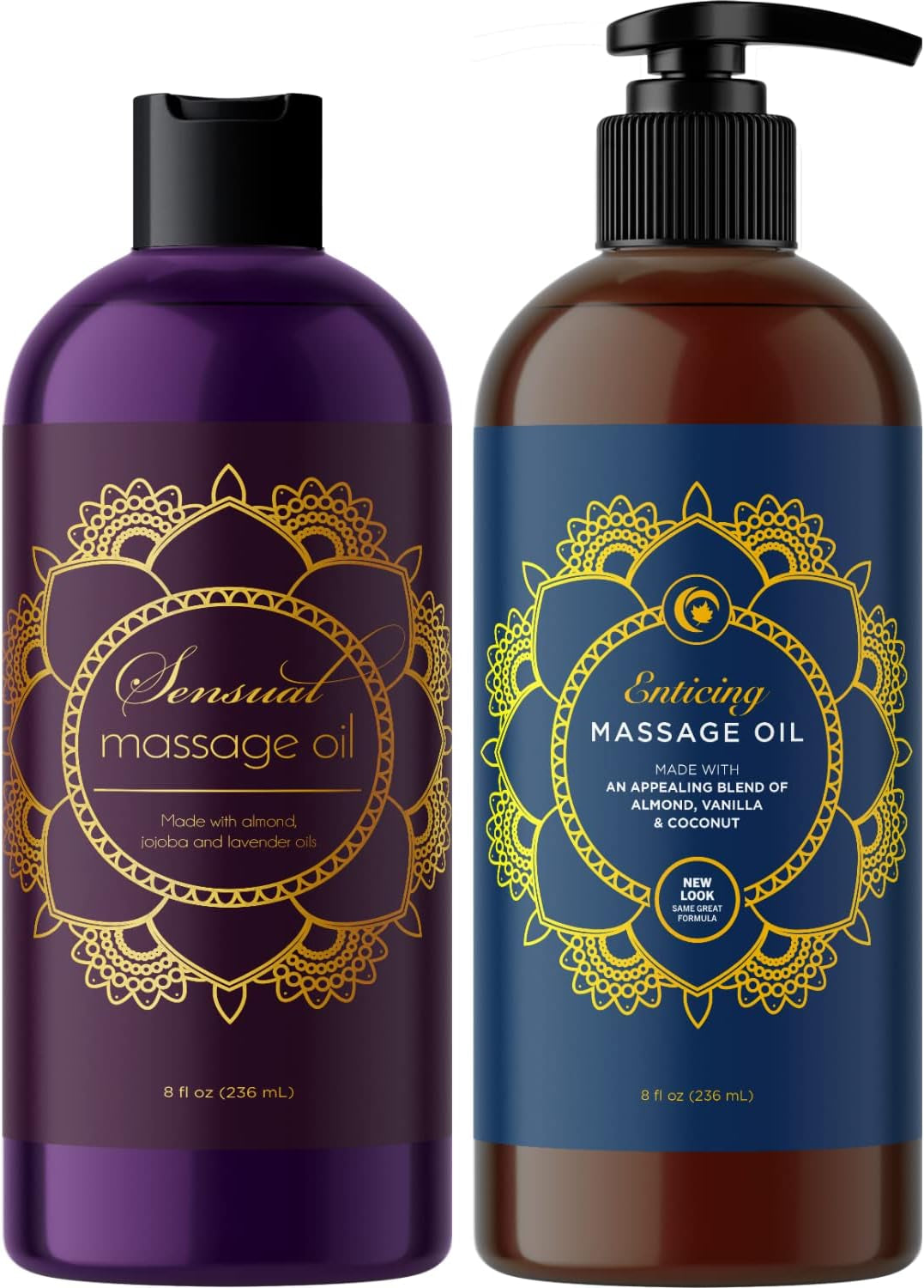 Alluring Massage Oils for Massage Therapy -  Massage Oil Kit with Aromatherapy Lavender Massage Oil plus Vanilla Massage Oil for Sensual Aromatherapy Made with Pure Essential Oils
