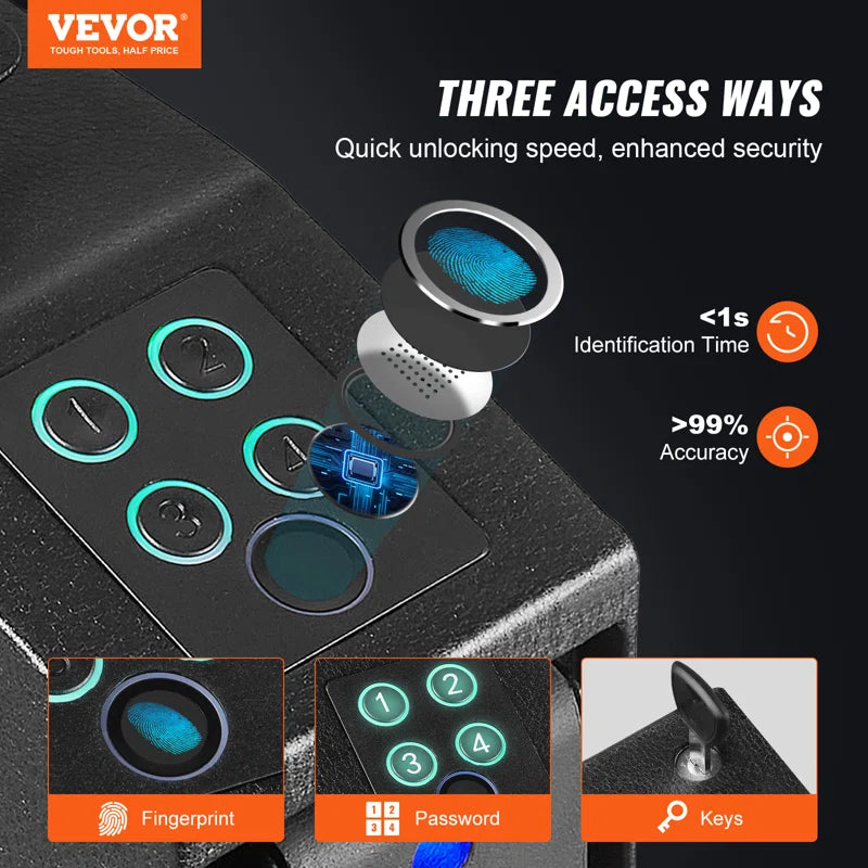 Vevor Gun Safe with Electronic Lock | Heavy-Duty Security Safe for Firearms | Anti-Theft Steel Construction with Adjustable Shelves & Quick-Access Lock