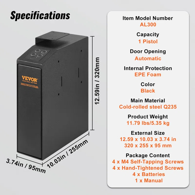 Vevor Gun Safe with Electronic Lock | Heavy-Duty Security Safe for Firearms | Anti-Theft Steel Construction with Adjustable Shelves & Quick-Access Lock