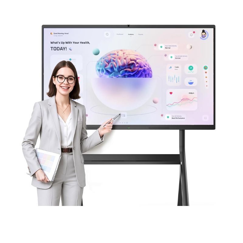 65" Smart Whiteboard – 4K Touchscreen Digital Board with Camera, Mic & Android 13 (Wall Mount Included)