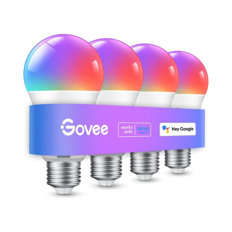 Smart Color Changing Light Bulbs – RGBWW, Works with Alexa & Google, A19, 800 Lumens, 4-Pack